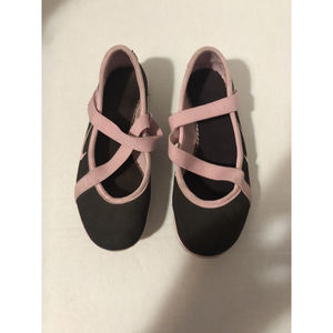 Nike 386758-201 Brown & Pink Patent Mary Jane Ballet Flats Girls Size 13.5C